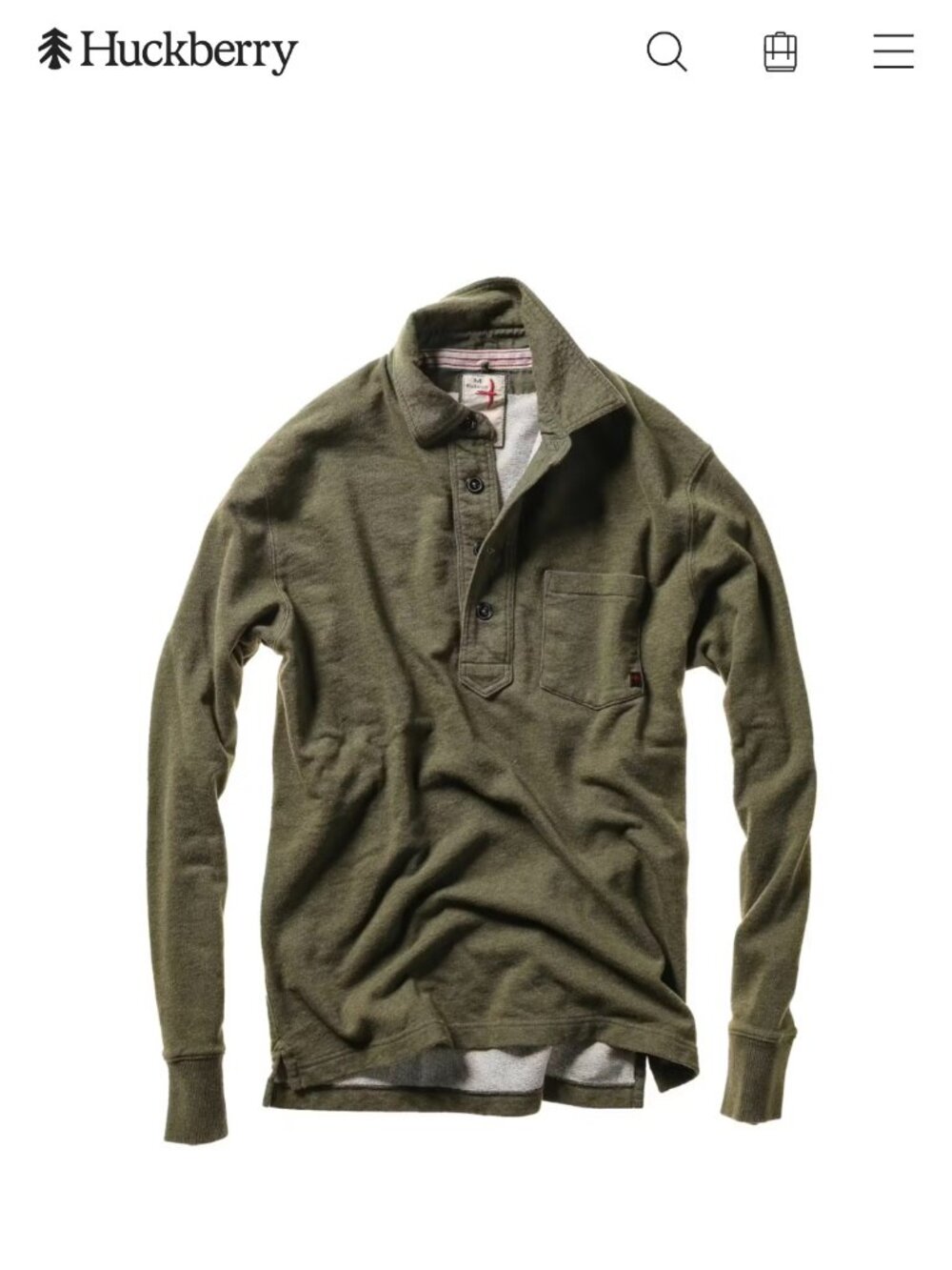 Relwen Frenchloop Long Sleeve Polo - L Green